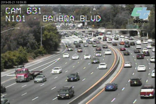 Imagen de vista previa de la cámara web Los Angeles - US-101 North At Balboa Blvd